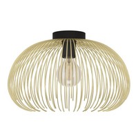 Moderne Flache Deckenleuchte 1X40W/E27 In Schwarz Gold IP20