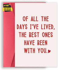 Amazing Valentines Day Card for Him Her, Romantic Anniversary Birthday Gift for