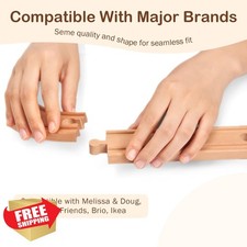 Wooden Train Track Set 53pc Expansion Pack fits Brio Melissa Doug