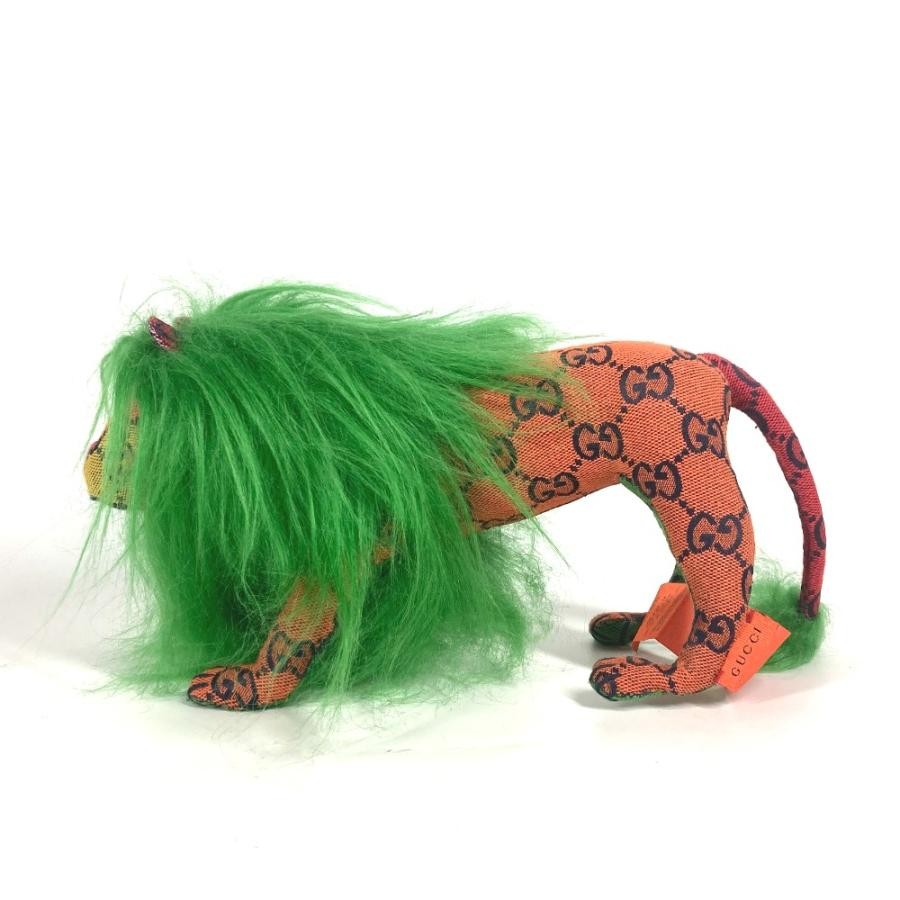 GUCCI GG Decorative Lion Doll Interior Lion Plush Toy Green