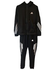 ADIDAS Men's Size M Zip Jacket  Pants Red 3 Striped Zip Logo Tracksuit