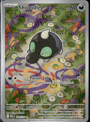 Shroodle 149/132 Illustration Rare Mega Evolution Pokemon Near Mint