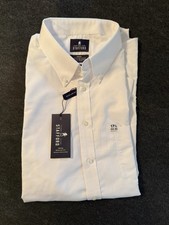 Stafford Travel Long Sleeve Dress Shirt White Size 17 12 34-35 New