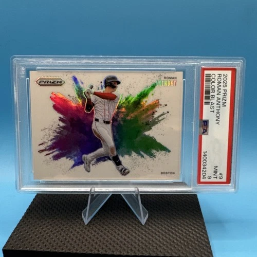 2025 Panini Prizm Color Blast Roman Anthony Rookie #9 PSA 9 Boston Red Sox