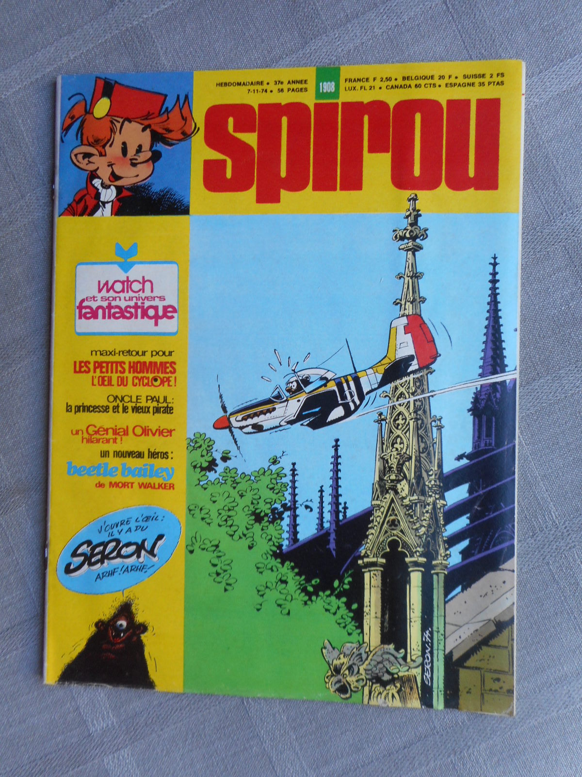 Spirou Weekly No. 1908 Good Condition With Poster Supplement