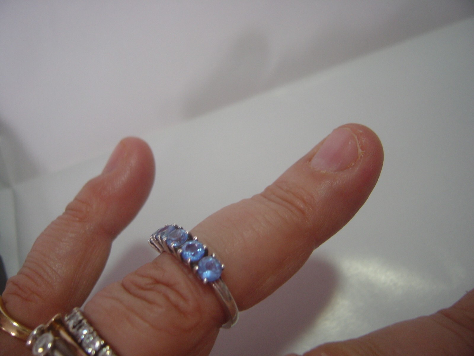 fantastic Solid Silver band Ring-superb pale navy… - image 7