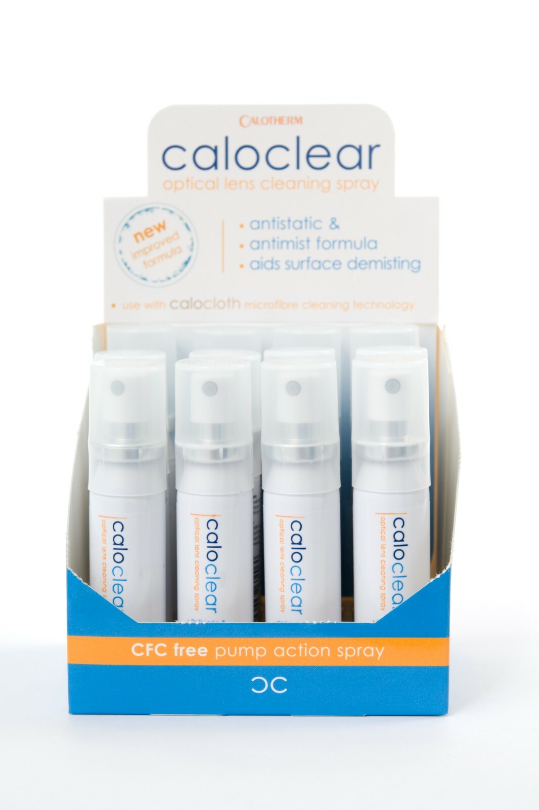 Caloclear Optical Lens Cleaning Spray 12 x 25ml with POS - Antistatic & antimist