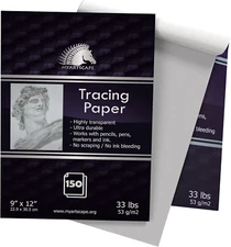 Tracing Paper Pad - 33Lb - 9" X 12" - 150 Transparent Sheets - Artist Quality - 