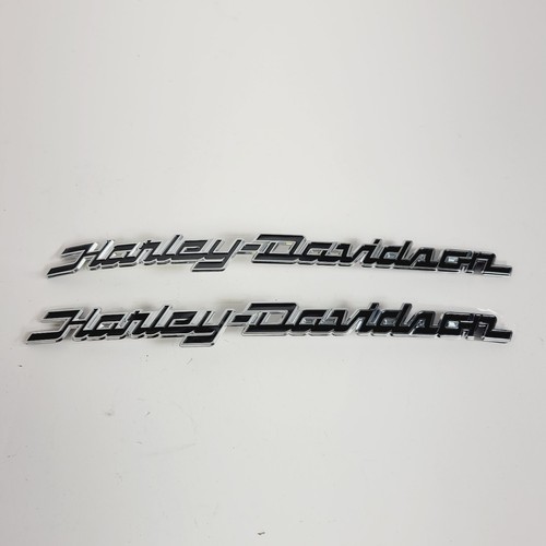 Harley Davidson Chrome & Black Fuel Tank Emblems Set 08-23 Touring OEM - Picture 4 of 7