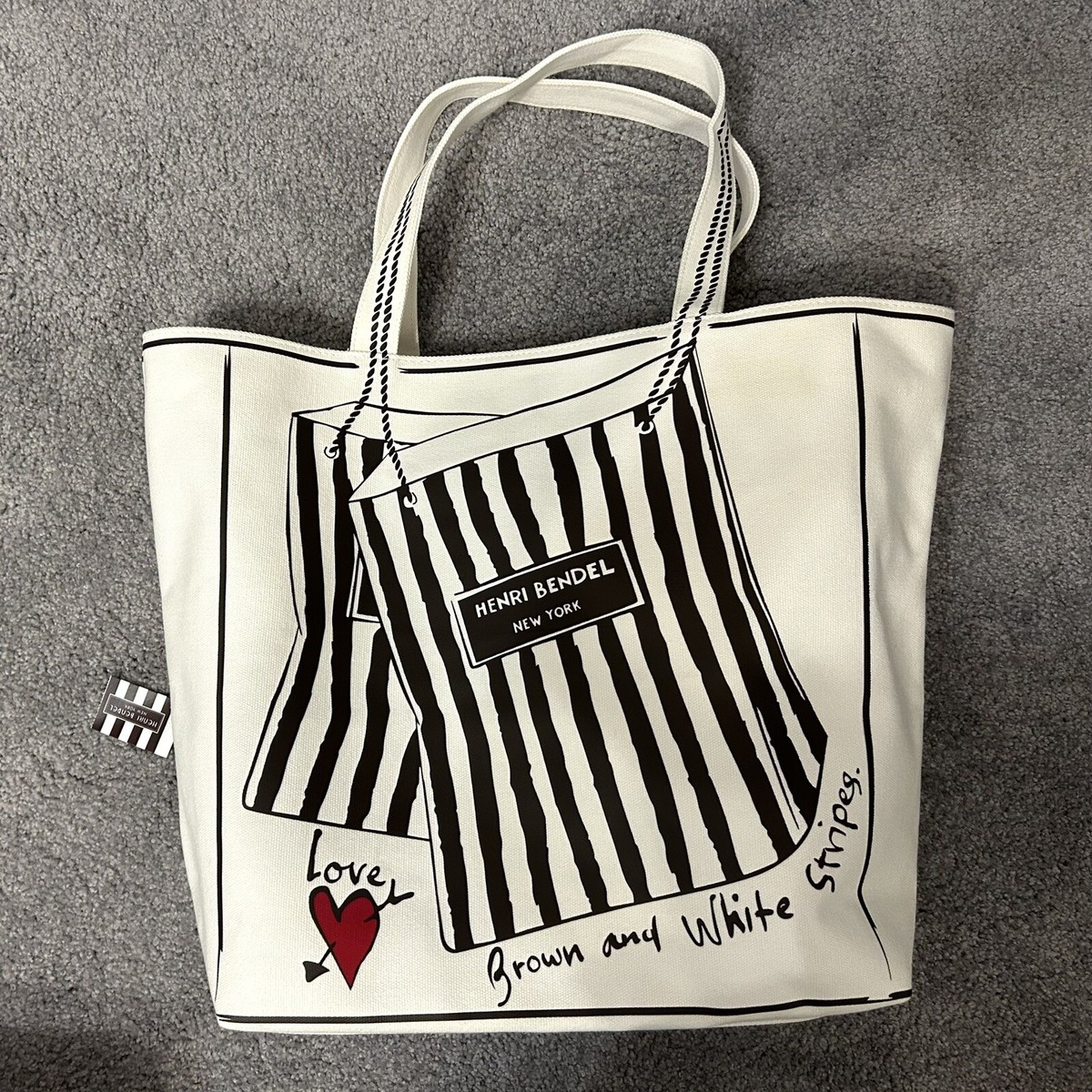 RARE & Hard To Find! Iconic Henri Bendel Canvas Tote Bag | eBay RARE & Hard To Find! Iconic Henri Bendel Canvas Tote Bag | eBay