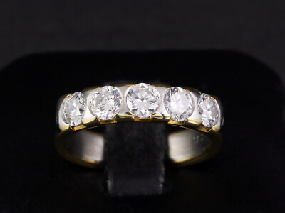 Henrich & Denzel Brillant Ring Halb Memory ca 1,50ct 750/- Gelbgold 950/- Platin