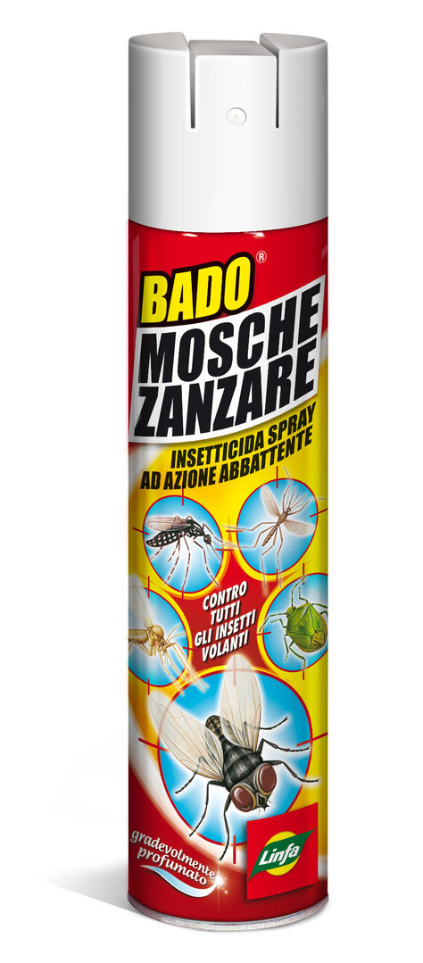 LINFA BADO mosche zanzare spray INSETTICIDA 400 ml antizanzare insetti volanti