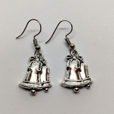 Christmas Jingle Bells Bows Earrings Party