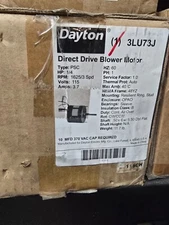 Dayton 1/4 HP Direct Drive Blower Motor, Permanent Split Capacitor 1625 Rpm 3spd