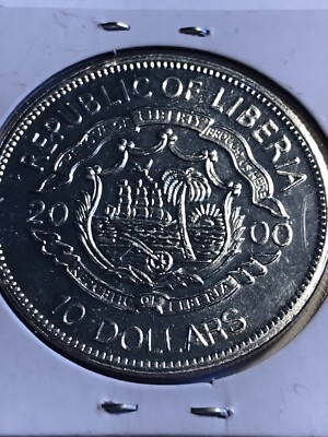 2000 Timber Wolf $10 Republic of Liberia Colorized Coin North