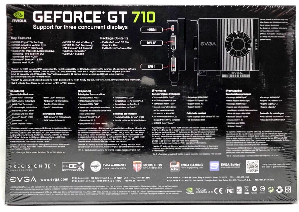 EVGA GeForce GT 710 1GB DDR3 Graphic Card *NEW* - Image 2 of 4