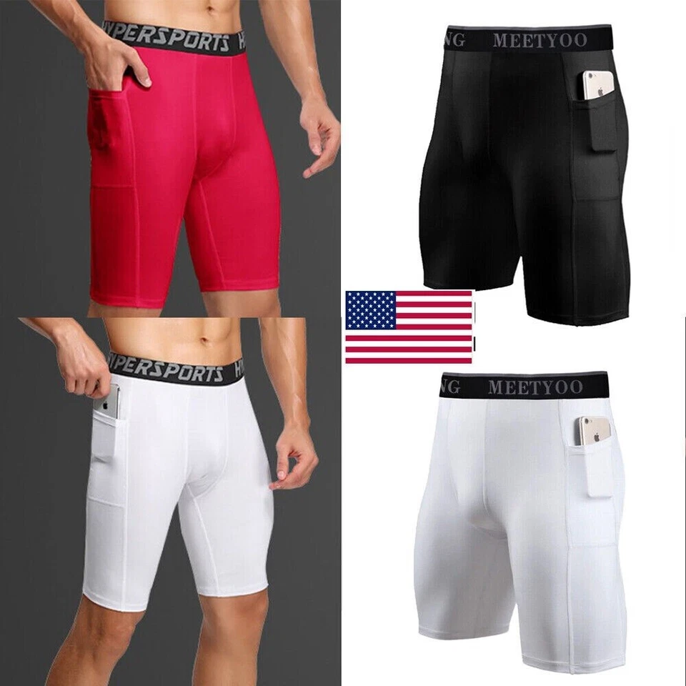 Мужские компрессионные спортивные шорты для спортивных тренировок бега базовый слой - Изображение 3 из 4