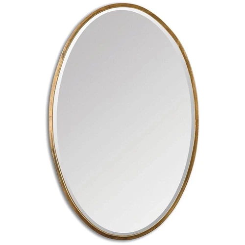 Uttermost Herleva Oval Traditional Style Metal Mirror in Gold Finish - Picture 1 of 5
