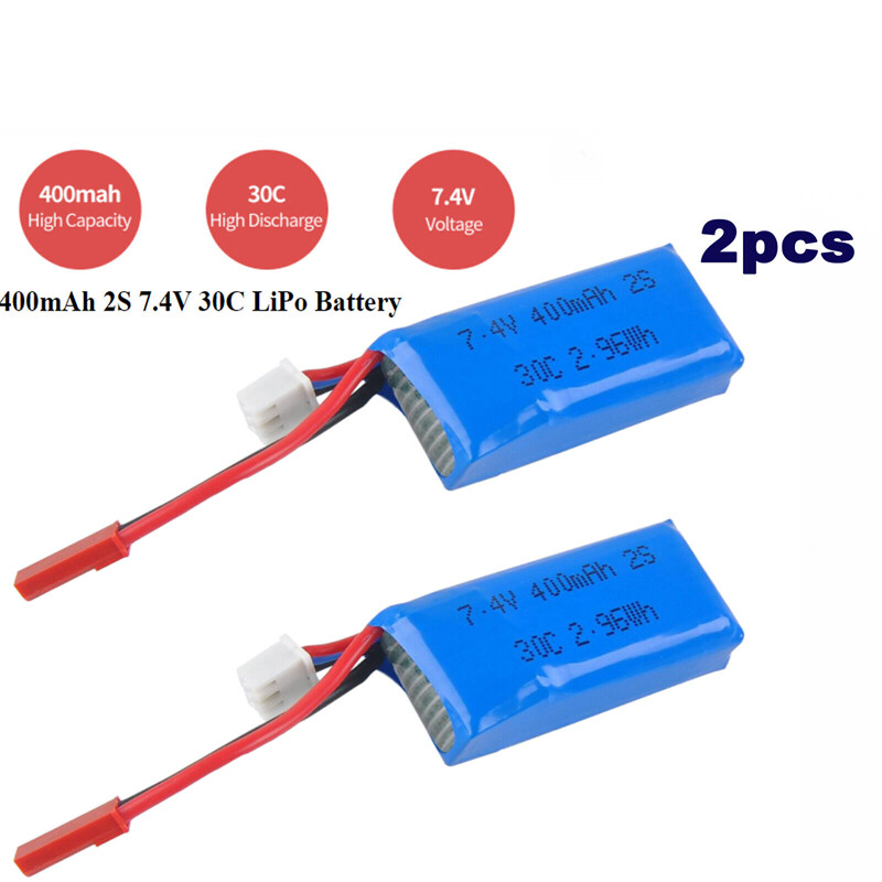 400mAh 7.4V LiPo Battery JST Plug for Micro FPV Drone Quadcopter