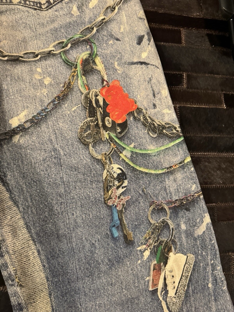 BAGGY Acne Studios 3D Digital PrintedChain Jeans 1981 Wide BAGGY Acne Studios 3D Digital PrintedChain Jeans 1981 Wide