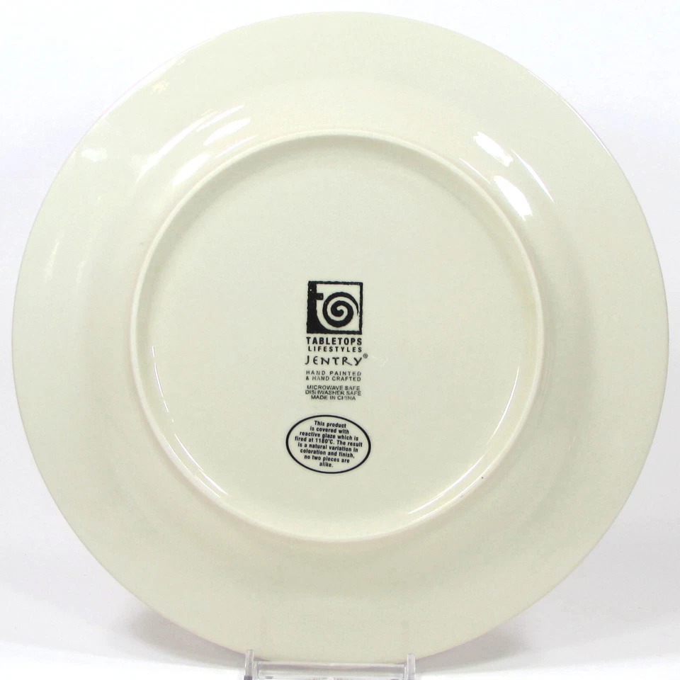 Tabletops Unlimited JENTRY 11" Dinner Plate Stripe Color Block Earthtone Mint  - Image 4 of 4