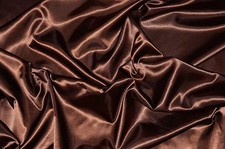 CHARMEUSE SATIN POLYESTER FABRIC 60 BROWN SOLID SILKY
