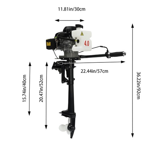 3 HP 4 Stroke Heavy Duty Outboard Motor Fishing Boat Engine Motor Trolling Motor - Picture 6 of 11