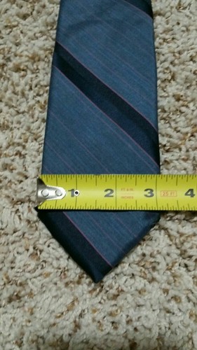 Vintage MANHATTAN Krawatte blau rosa grau Streifenmuster Herren Krawatte - Bild 5 von 5