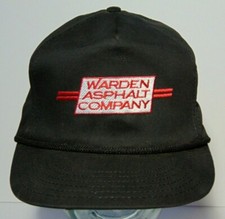 Vintage 1990s WARDEN ASPHALT COMPANY PENNSYLVANIA ADJUSTABLE HAT CAP USA MADE