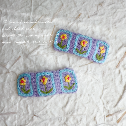 Handmade Vintage Crochet Flower Hair Clips Perfect Floral Accessories All Ages - Picture 9 of 15