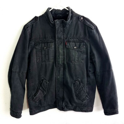 Levi's Black Denim Jean Jacket Faux Fur 