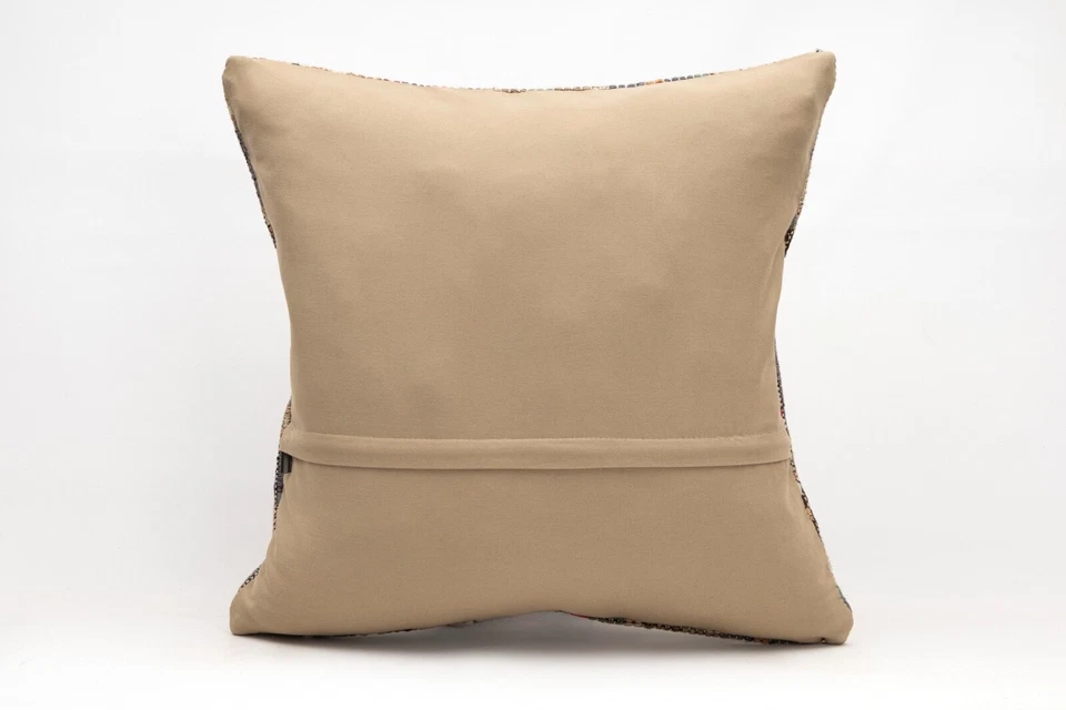 Kilim Pillow Cover, 20x20 in, Decorative Sofa Cushion, Handmade Boho Pillow - Image 4 of 4