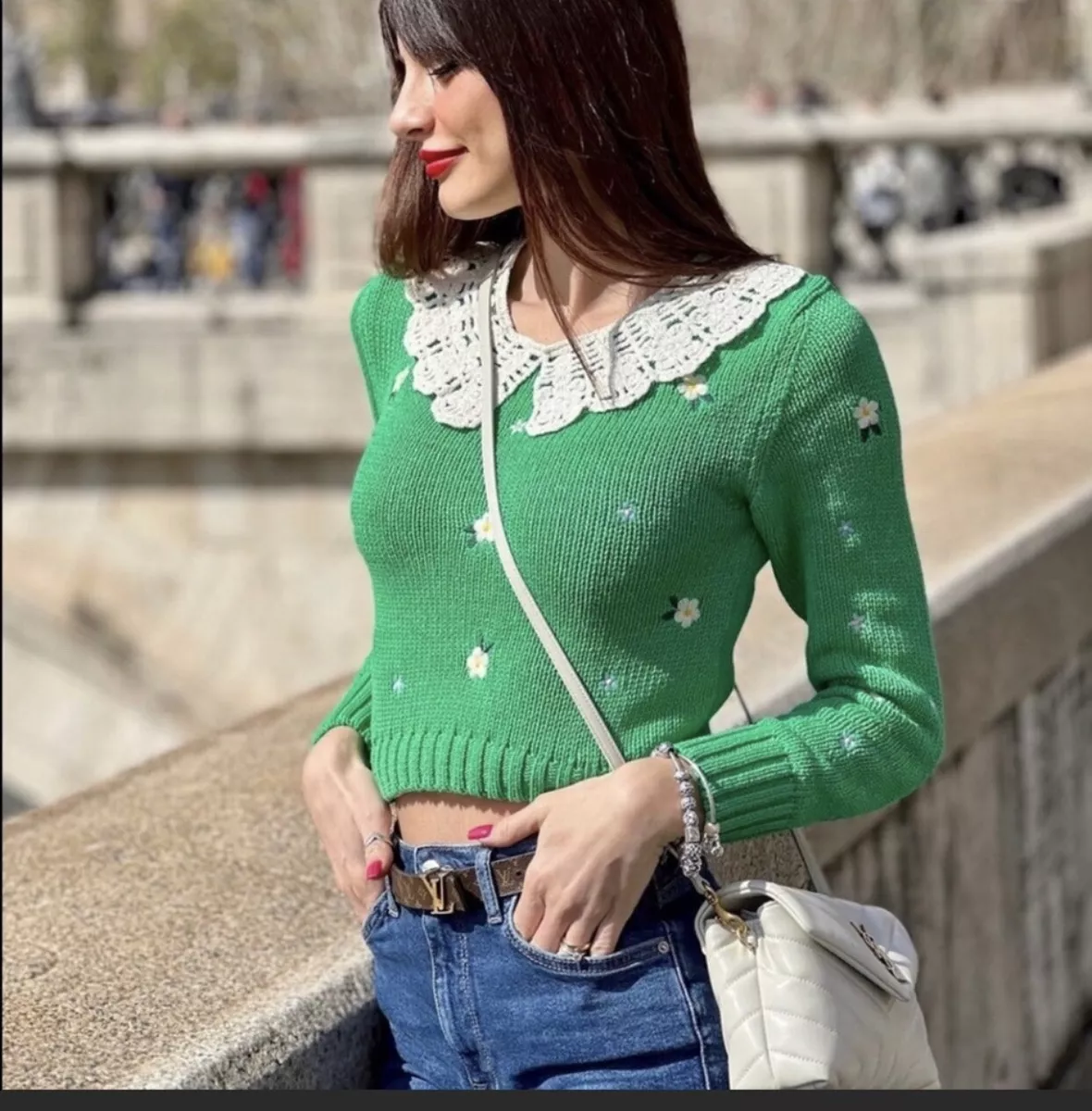 ZARA Embroidered knit sweater 6771/033 | eBay