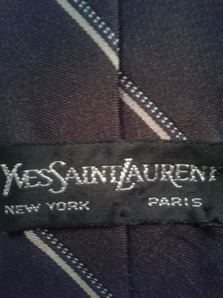 Corbata vintage para hombre marrón Yves St. Laurent TIE Nueva York París Foto 4 de 4