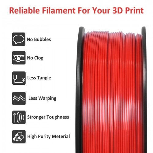 Filament Geeetech ABS rouge 1,75 mm 1 kg/rouleau consommable puissant et durable - Photo 3/5