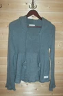 LADIES ODD MOLLY GRAY HOODED PULLOVER MOHAIR BLEND SZ 2 FRONT STRAPS