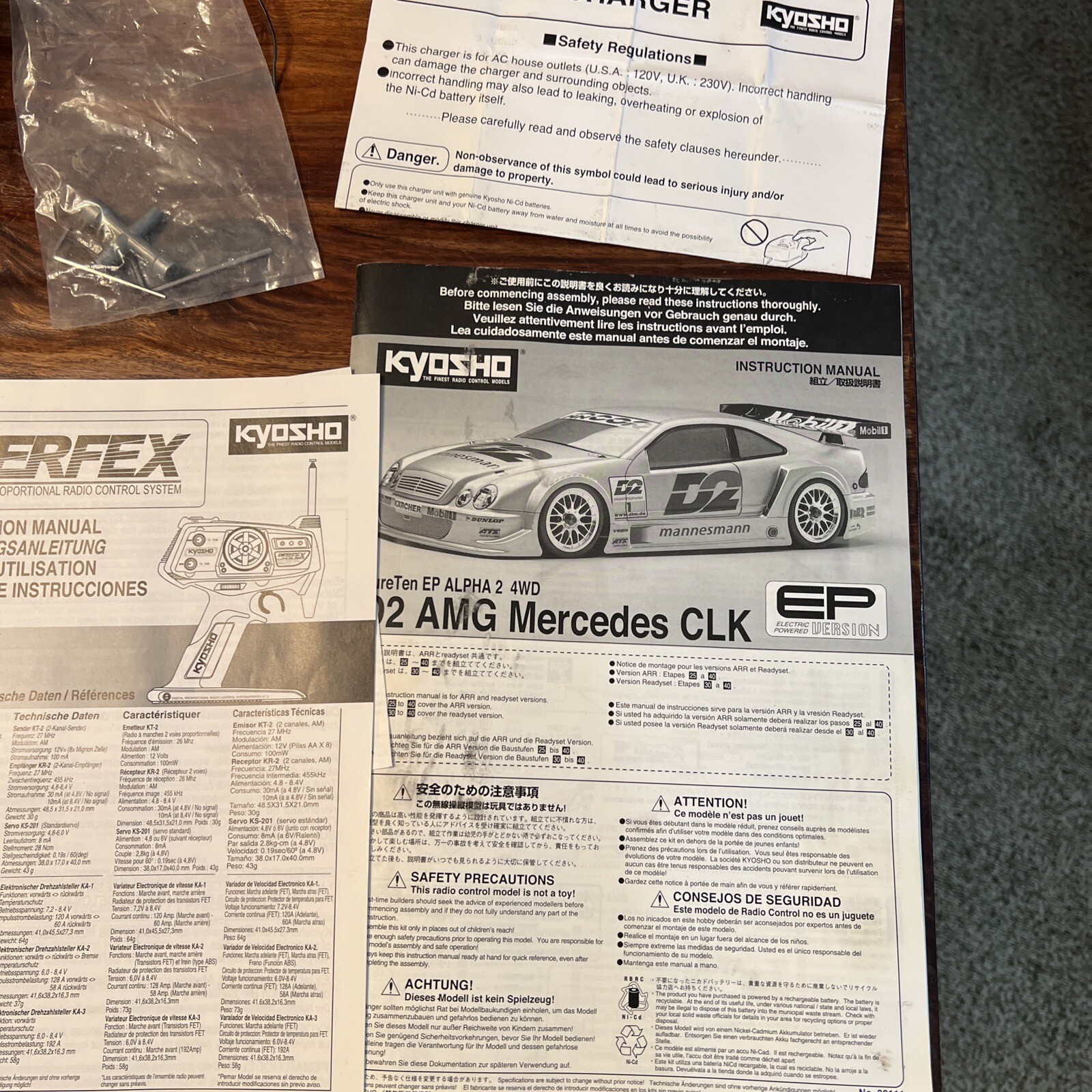 Kyosho RC Super Ten Mercedes CLK-GTR GP 4WD GT 15S-CR Engine 31702GT Japan Rare