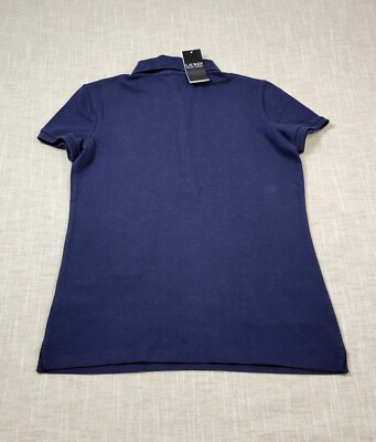 Ralph Lauren LRL Mesh Polo Shirt Size Small Womens Navy Blue Logo