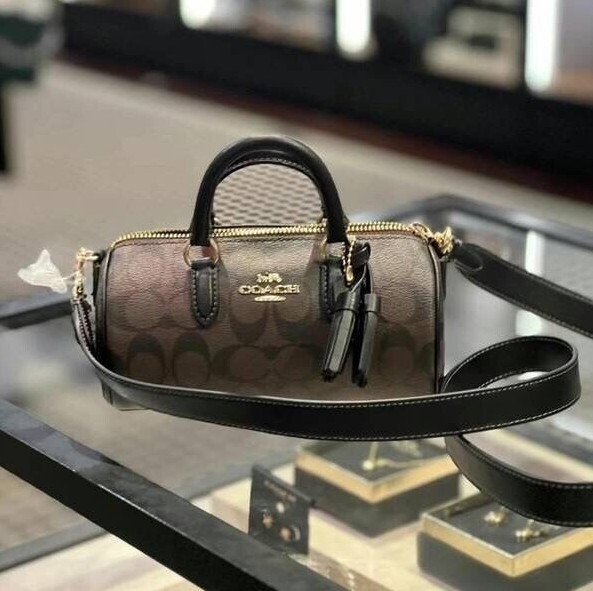 NWT COACH CK689 Lacey Crossbody In Signature Canvas Gold Satchel