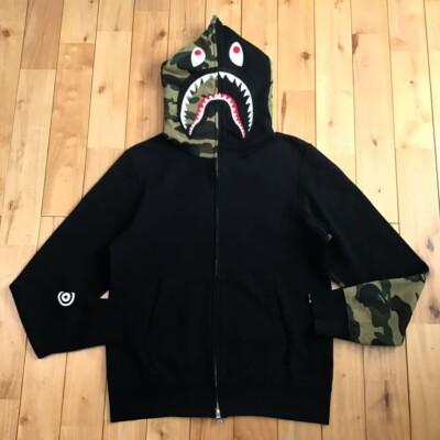 bape カモ柄　zip hoodie BAPE Double shark full zip hoodie Blue camo A Bathing Ape