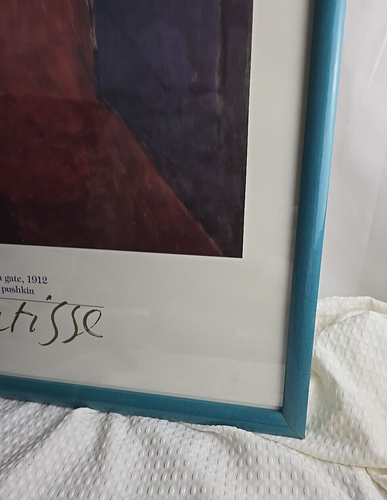Poster vintage anni 90 Matisse The Casbah Gate 1912 Museo Pushkin arte cornice blu 37x25 - Foto 3 di 13
