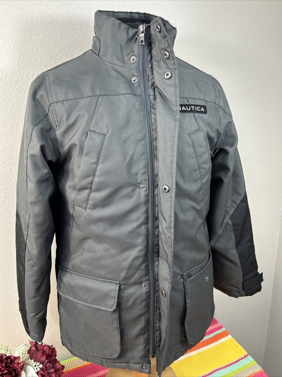 VTG Nautica Competition Jacket Full Zip Multi-Pockets Gray Men's