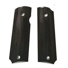 2X Ebony Wood Material Handle Patches CNC Shank Fits Full Size 1911 Models Grips