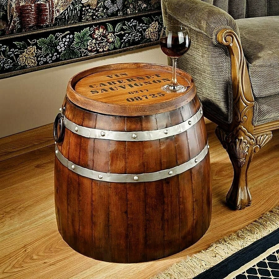 Metal barrel end table online