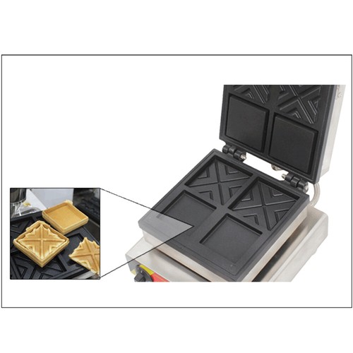 Cialda Elettrica Antiaderente Commerciale 4PCS Quadrata Waffle Baker Macchina 1500W - Foto 10 di 18