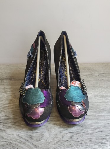 Damas Irregular Choice Raro 'Flop Flips' Dorado Multi Tacones Medianos Talla 5 EU 38 - Imagen 5 de 15