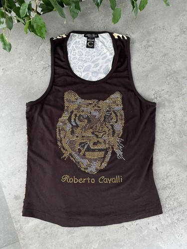 Roberto Cavalli Tank Top With Rhinestones Women`s Size Xs - 第 1/9 張圖片