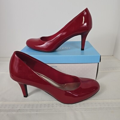 Comfort Plus By Predictions Red Patent Leather Heels Womens US Size 8 