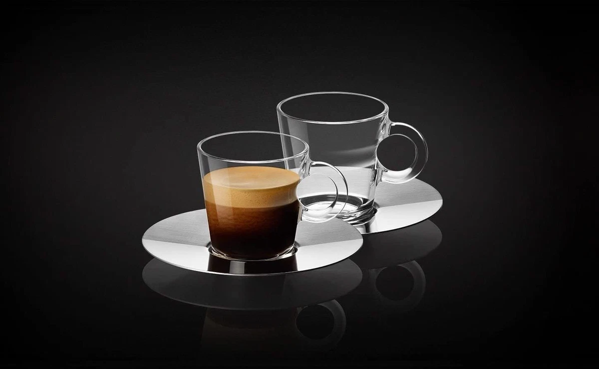 Nespresso View Mini Kit Iced Coffee Glass 10Oz 2 espresso cups & 2