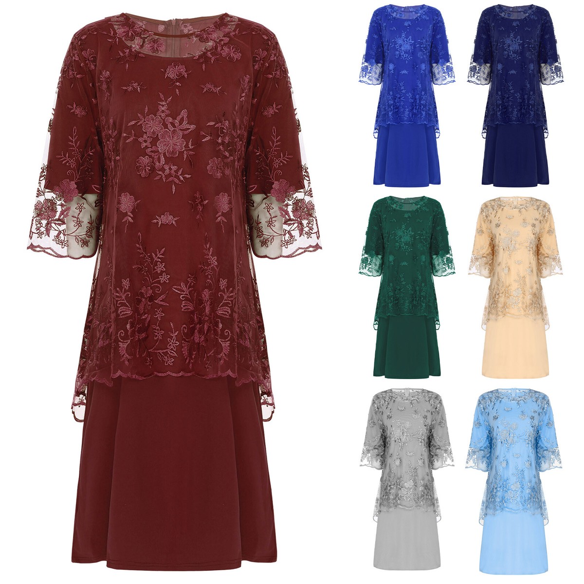 torrid cocktail dresses Dancing Queen - 9631 Appliqued Illusion High Neck Two-Piece Cocktail Dress 3XL / Silver main image 1